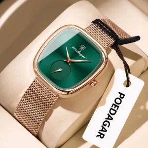 POEDAGAR Luxury Brand Woman Watch Waterproof Stainless Steel Mesh Women's Watches Fashion Elegant Quartz Ladies Wristwatch Reloj — image 13