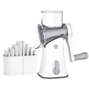 LMETJMA 5 in 1 Rotary Cheese Grater Shredder Kitchen Mandoline Vegetable Julienne Slicer Waffle Cutter Nut Chopper JT247 — image 9