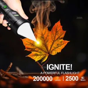 Ultra Powerful Windproof Fire Starting Flashlight Rechargeable High Power Torch Focused Light Source Can Light A Flame Lantern — image 3