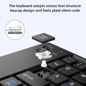 MINGCVIL Mini Foldable Wireless Keyboard Slim Portable Bluetooth Keyboard Rechargeable Folding Keyboard for IOS Windows Android — image 18