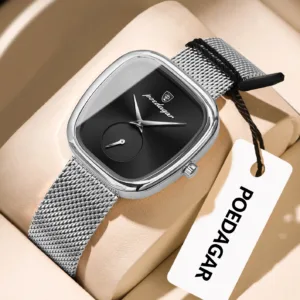POEDAGAR Luxury Brand Woman Watch Waterproof Stainless Steel Mesh Women's Watches Fashion Elegant Quartz Ladies Wristwatch Reloj — image 9