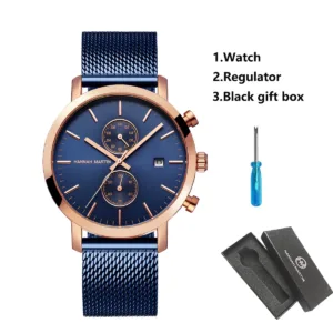 HANNAH MARTIN Brand Top Men Watch Black Stainless Steel Fashion Waterproof Sports Multifunctional Quartz Watch Relogio Masculino — image 21
