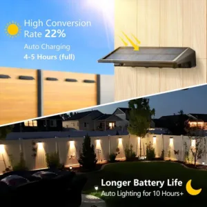 4pcs Solar Wall Light Outdoor Waterproof Solar Light Lighting Home Garden Courtyard Decoration Outdoor Sunlight Light — image 10