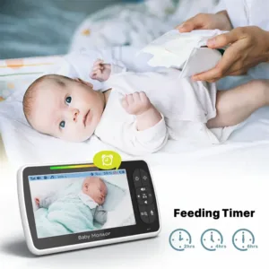 Babystar 5inch Video Baby Monitor with Remote Pan-Tilt-Zoom Camera and Audio.Two Way Talk VOX Mode Lullabies BabyPhone — image 3