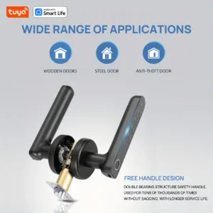 Tuya Bluetooth Biometric Electronic Lock Smart Fingerprint Password App Unlock Intelligent Door Handle Lock Home Security — image 4
