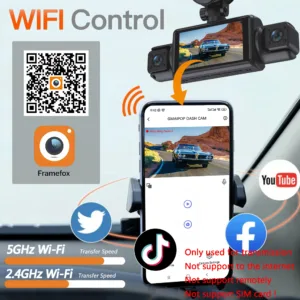 4Ch WiFi Dashcam car camera Black Box Driving DVR FHD 1080P Front Left Right Rear Night Vision Loop Recording Hardwire kit — image 2