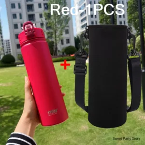 Tyeso 600/750ML Stainless Steel Vacuum Flask With Straw Car Thermal Cup Sports Water Bottle Travel Insulated Cup Thermal Mug — image 13