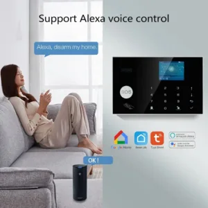 Alarm System for Home WIFI GSM Security Alarm Host Ant-theft with Door Gap PIR Motion Sensor Tuya Smart App control work Alexa — image 2