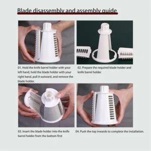 LMETJMA 5 in 1 Rotary Cheese Grater Shredder Kitchen Mandoline Vegetable Julienne Slicer Waffle Cutter Nut Chopper JT247 — image 21