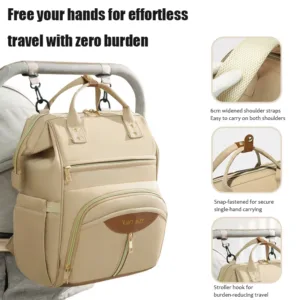 Fashion Mommy Backpack Large Capacity Diaper Bag Multifunctional Travel Baby Bag Maternity Backpack for Women Waterproof — image 2