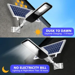 200W Powerful Solar Light Outdoor Solar Street Light 6000mah Waterproof Automatic Dusk to Dawn Street Light For Garage Garden — image 2