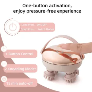 Rechargeable Waterproof Electric Scalp Massager Handheld Head Massager with 4 Massage Claws for Stress Relax Body Neck Back Pet — image 4