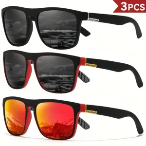 4PCS Men Classical Square Polarized Sports Sunglasses Lightweight PC Frame UV400 for Driving Fishing Cycling Unisex Durability — image 17