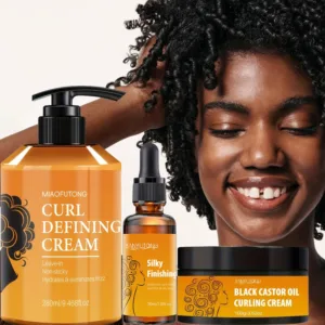 Pack Curly Hair Styling Lotion Set - Wavy Curls Hair Care Hydration Deep Shine Elasticity Curl Cream Hairdresser Invisible Oil — image 6