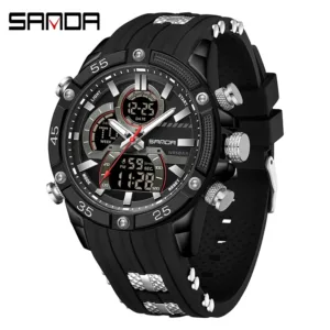 SANDA New 6162 Fashionable Men's Electronic Watch Sports Fashion Multifunctional Waterproof LED Men's Electronic Watch 2025 — image 9