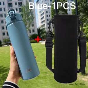 Tyeso 600/750ML Stainless Steel Vacuum Flask With Straw Car Thermal Cup Sports Water Bottle Travel Insulated Cup Thermal Mug — image 15