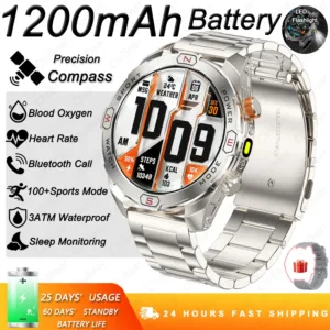 ChiBear Genuine Military Smart Watch Men: 1200 mAh Battery Compass GPS Sports Outdoor Watch Bluetooth Call Smartwatch 2026 New — image 20