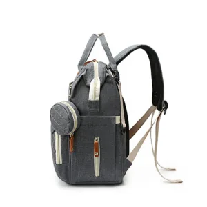 Fashionable Quilted Large-Capacity Backpack Mommy Bag; Multi-Functional Mommy Backpack for Traveling, Mother and Baby Bag; Lightweight Multi-Compartment Diaper Bag with Snack Pacif — image 5